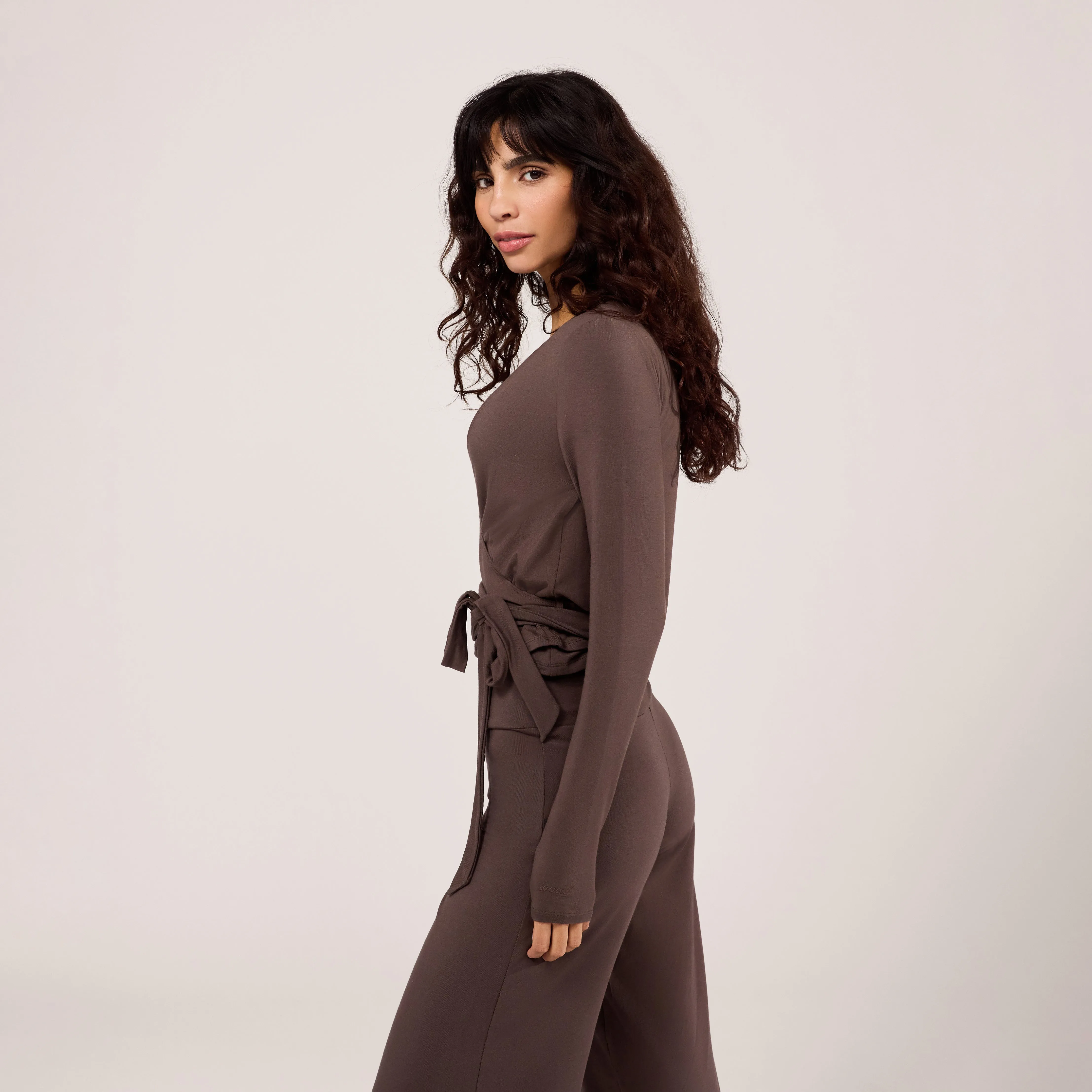 Lightweight Wrap Top - Espresso Brown sold by LOVALL product image thumbnail 3