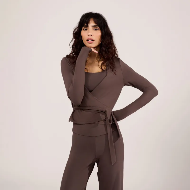 Lightweight Wrap Top - Espresso Brown made by LOVALL