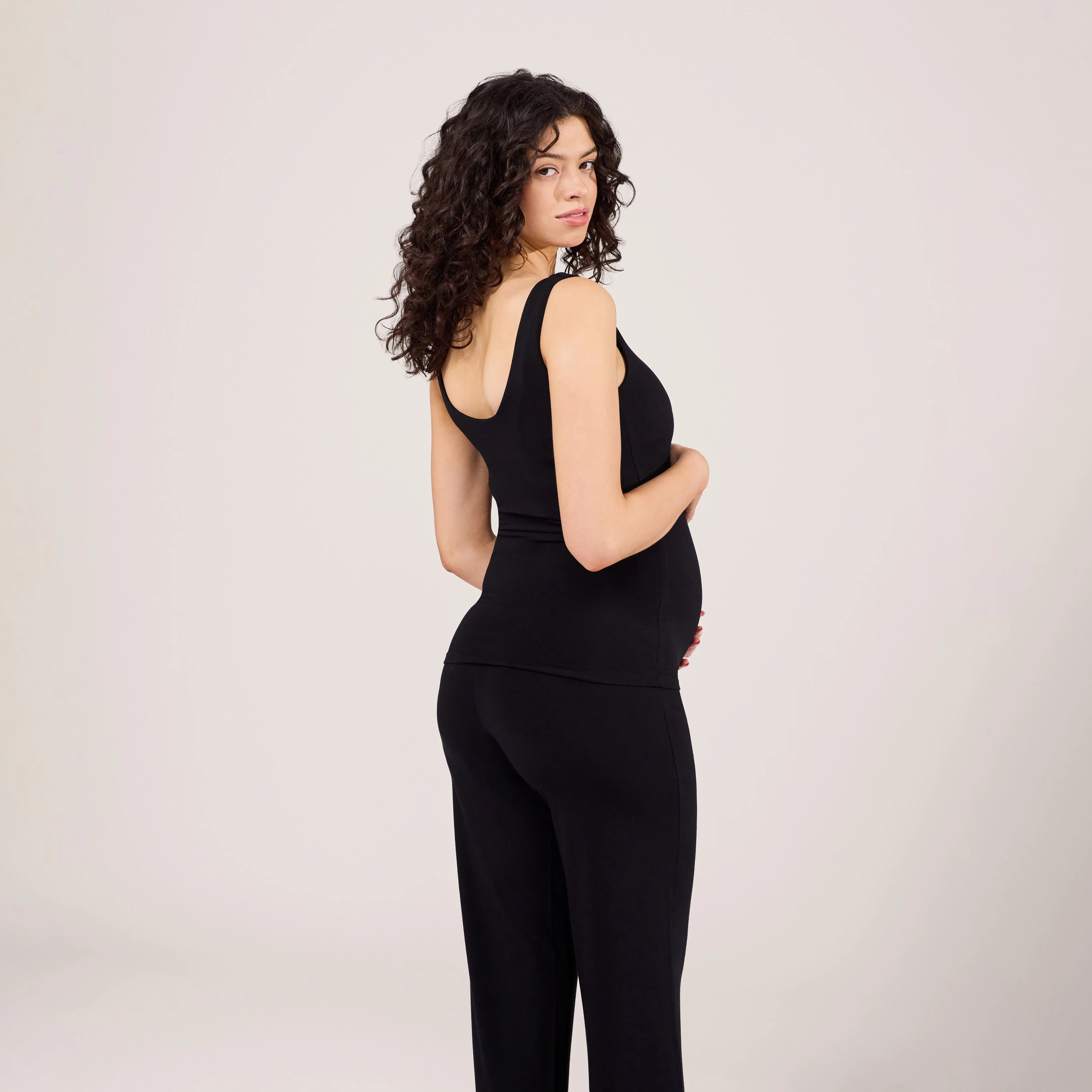 Maternity Lightweight Tank Top - Black sold by LOVALL product image thumbnail 3