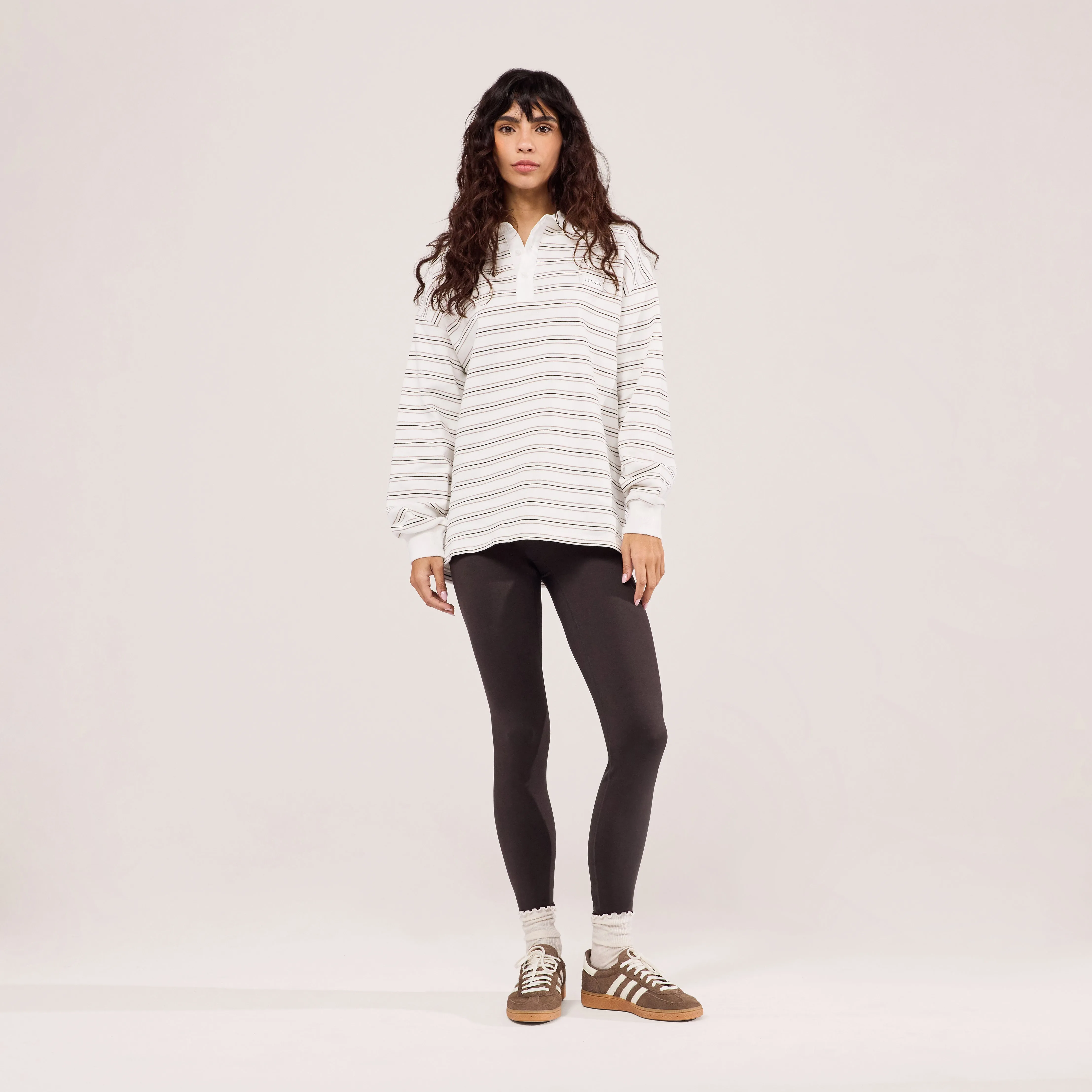 Polo Top - Stone Stripe sold by LOVALL product image thumbnail 2