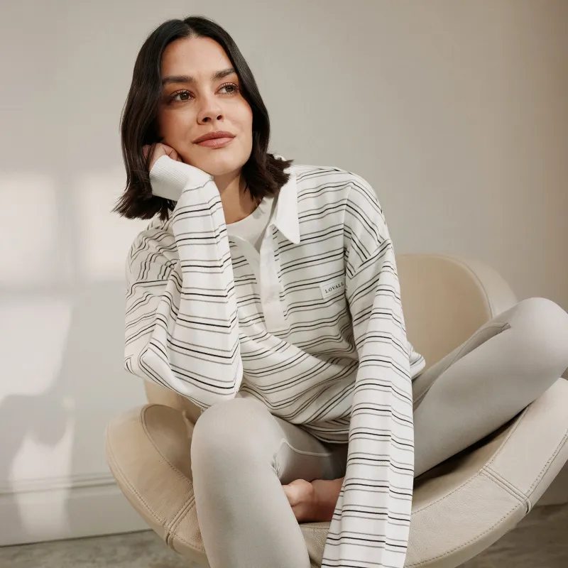 Polo Top - Stone Stripe made by LOVALL