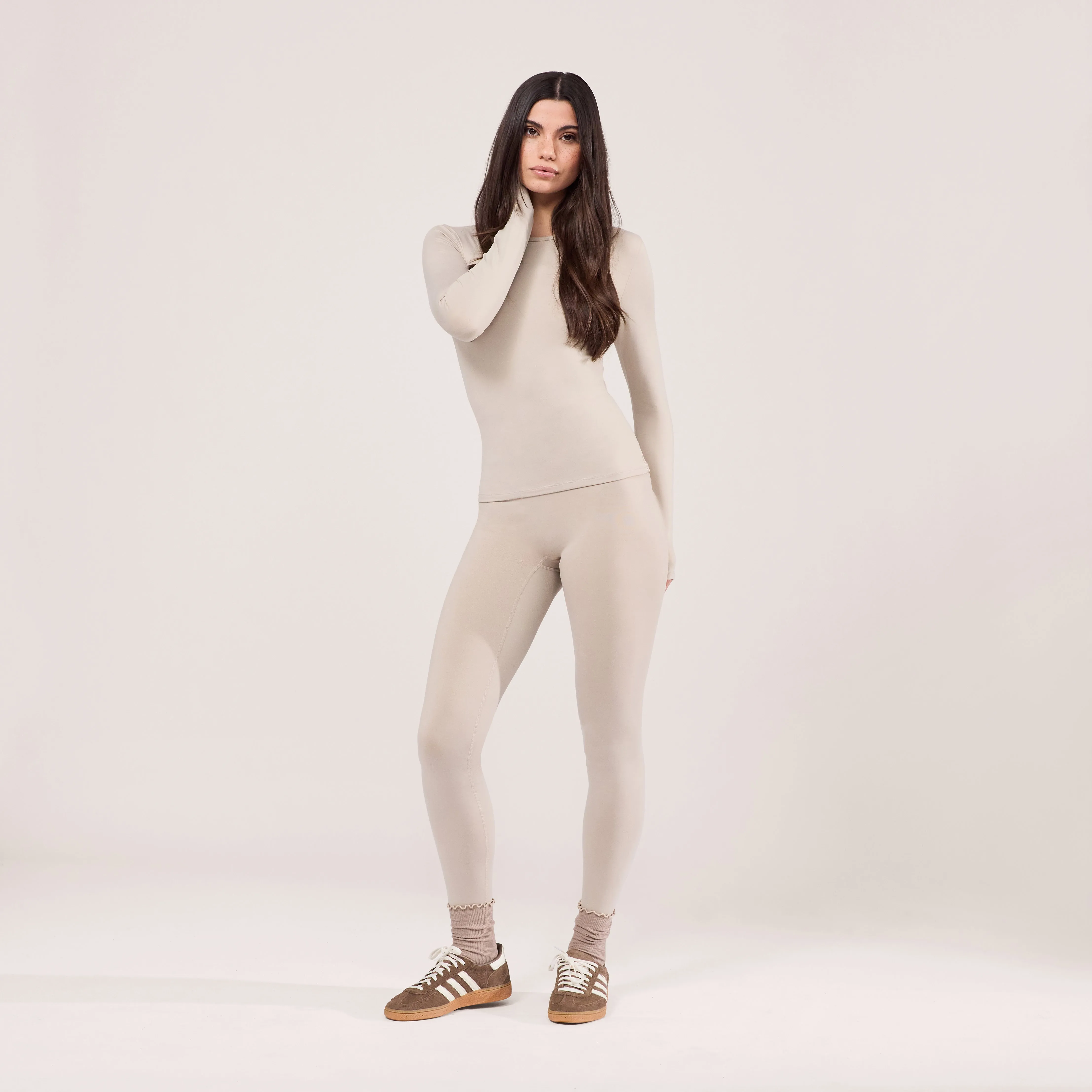 Ultimate Everyday Long Sleeve Top - Oatmeal Beige sold by LOVALL product image thumbnail 3