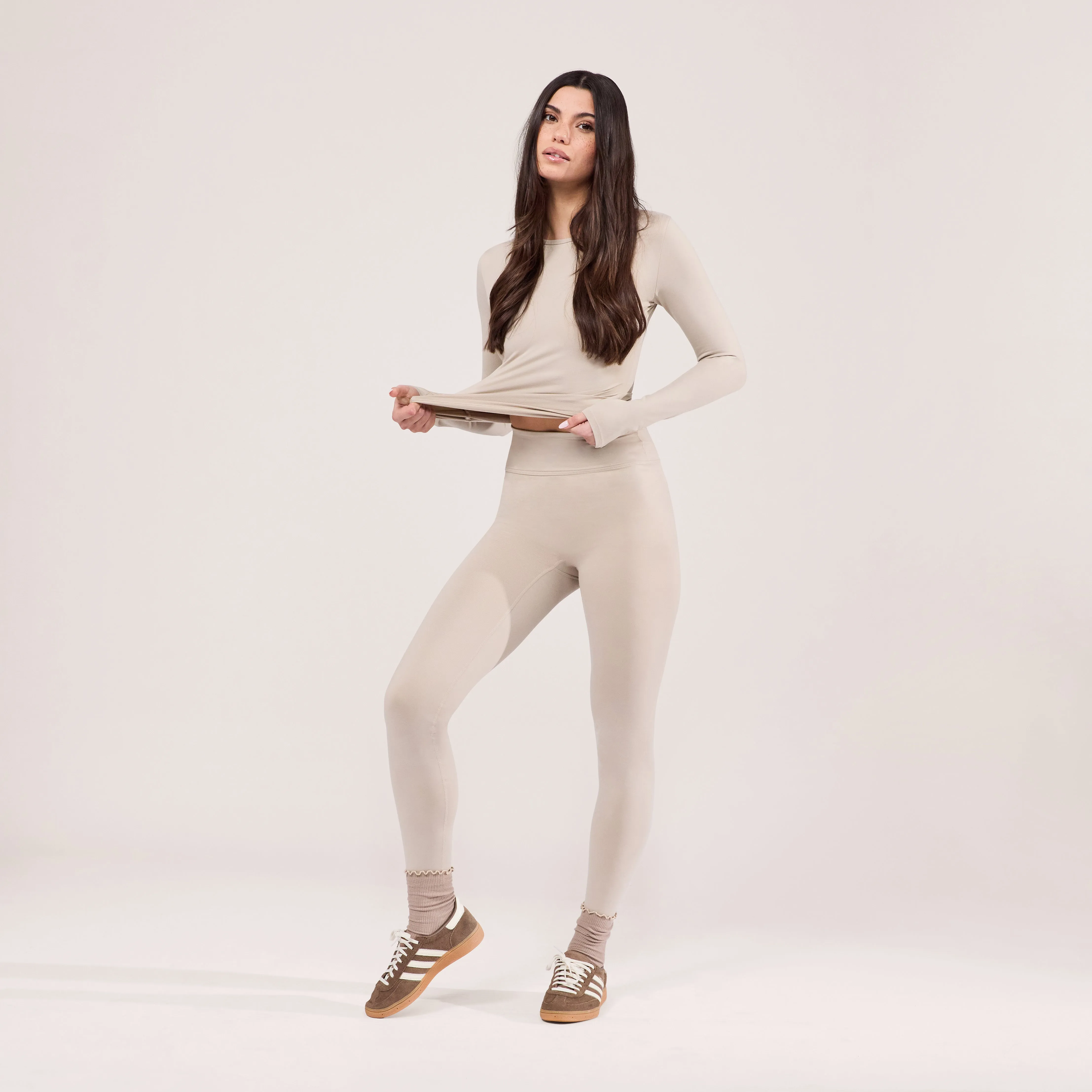 Ultimate Everyday Long Sleeve Top - Oatmeal Beige sold by LOVALL product image thumbnail 5