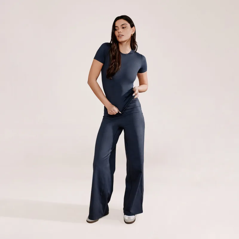 Ultimate Everyday Wide leg Trouser- Vintage Navy made by LOVALL