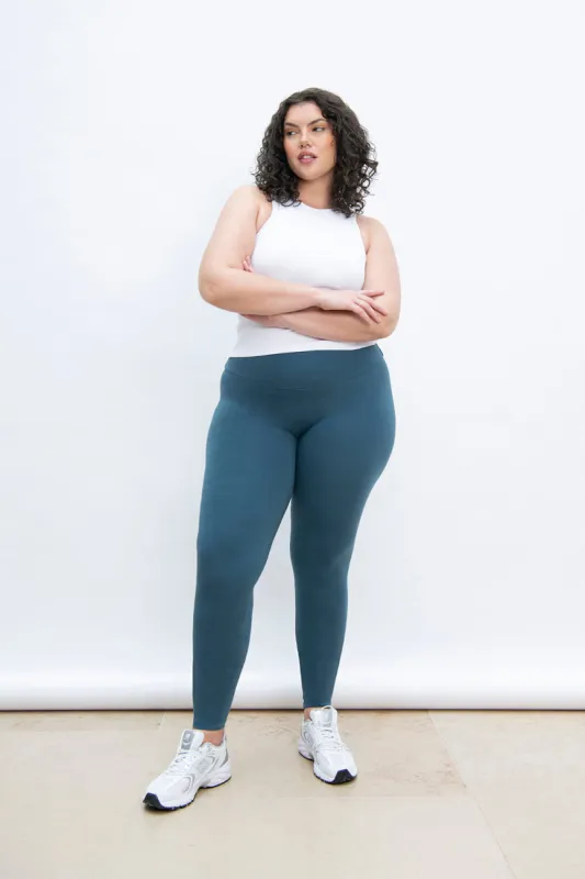 Curve Everyday High Waisted Leggings - Petrol Blue sold by LOVALL