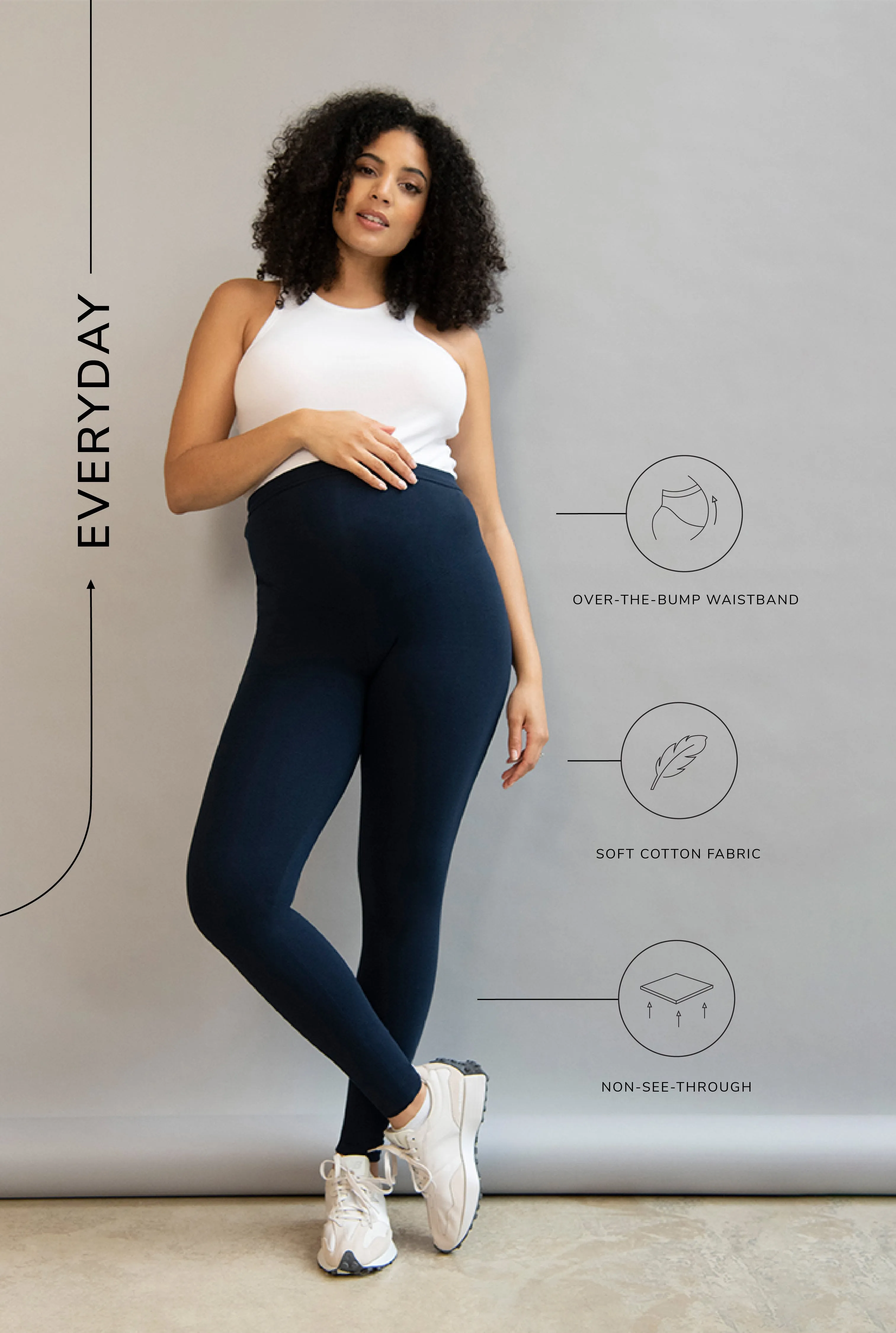 Maternity Everyday Leggings - Navy Blue sold by LOVALL product image thumbnail 3