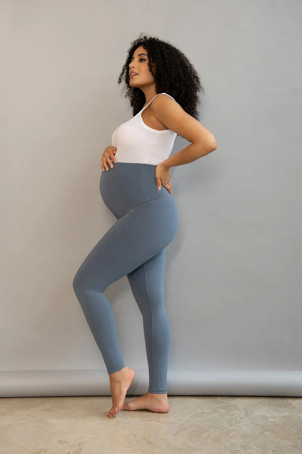 Maternity Lightweight Everyday Leggings - Steel Blue sold by LOVALL product image thumbnail 2