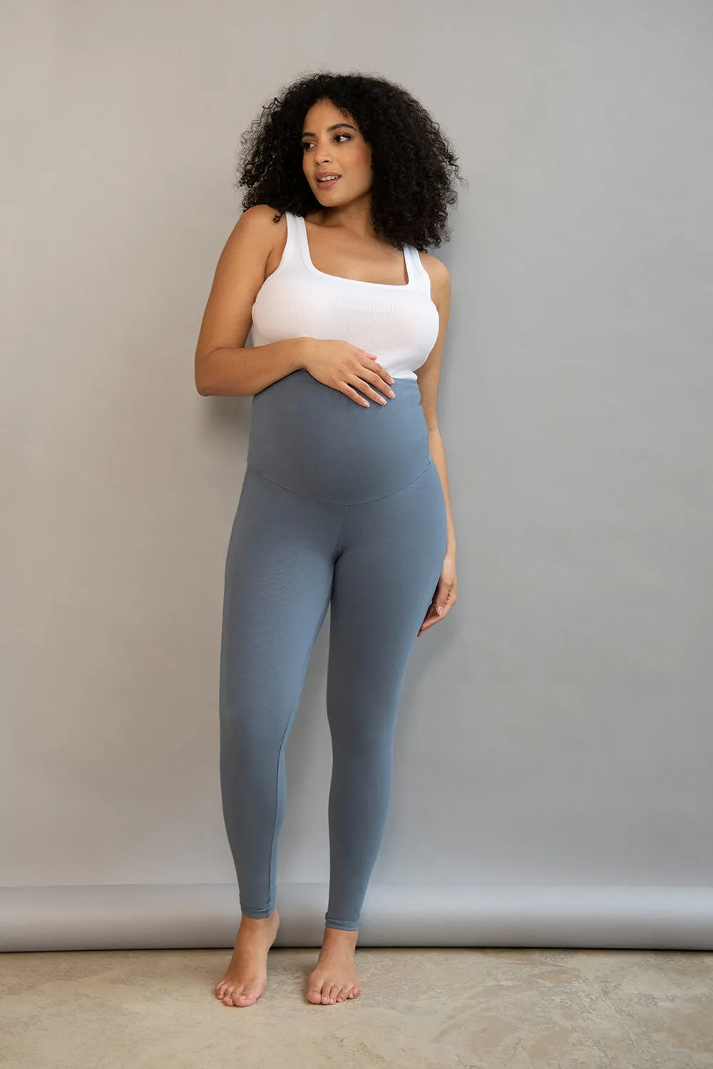 Maternity Lightweight Everyday Leggings - Steel Blue sold by LOVALL