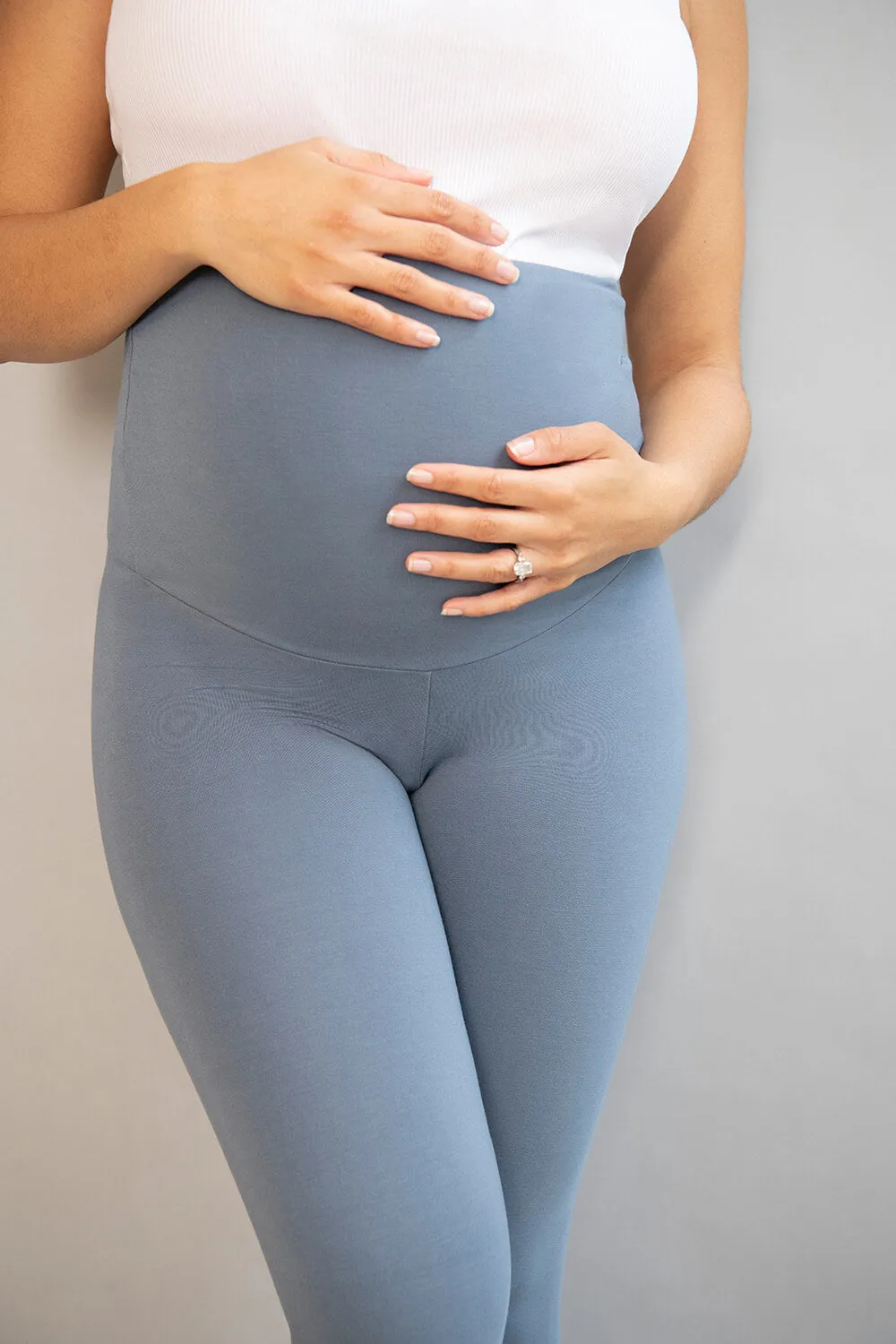Maternity Lightweight Everyday Leggings - Steel Blue sold by LOVALL product image thumbnail 3