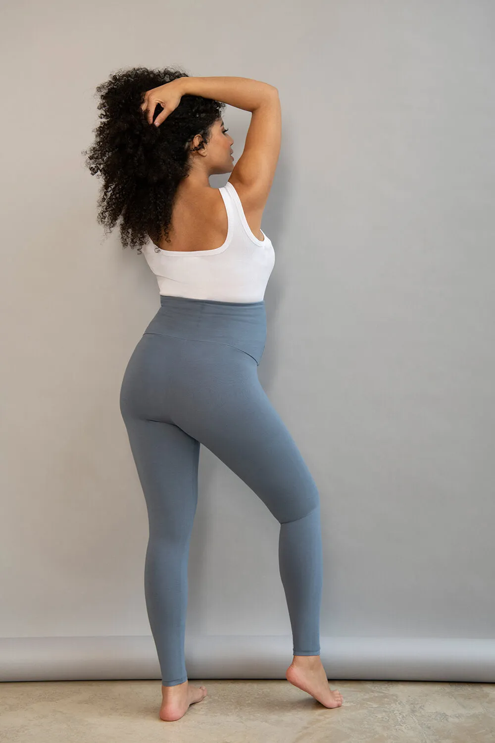 Maternity Lightweight Everyday Leggings - Steel Blue sold by LOVALL product image thumbnail 4
