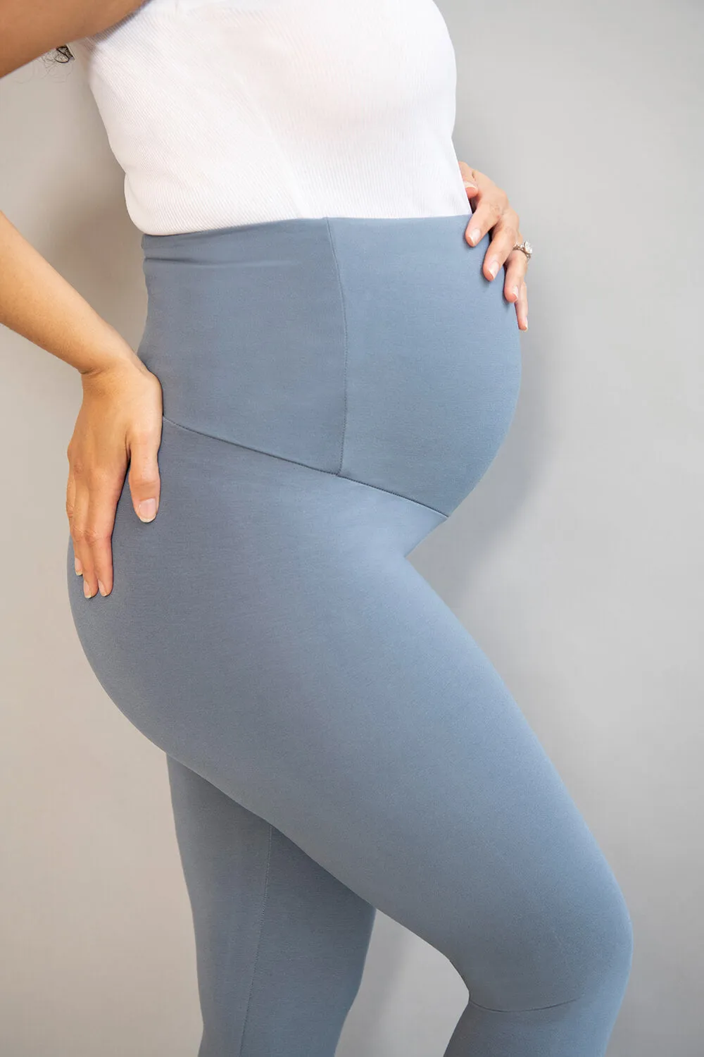 Maternity Lightweight Everyday Leggings - Steel Blue sold by LOVALL product image thumbnail 5