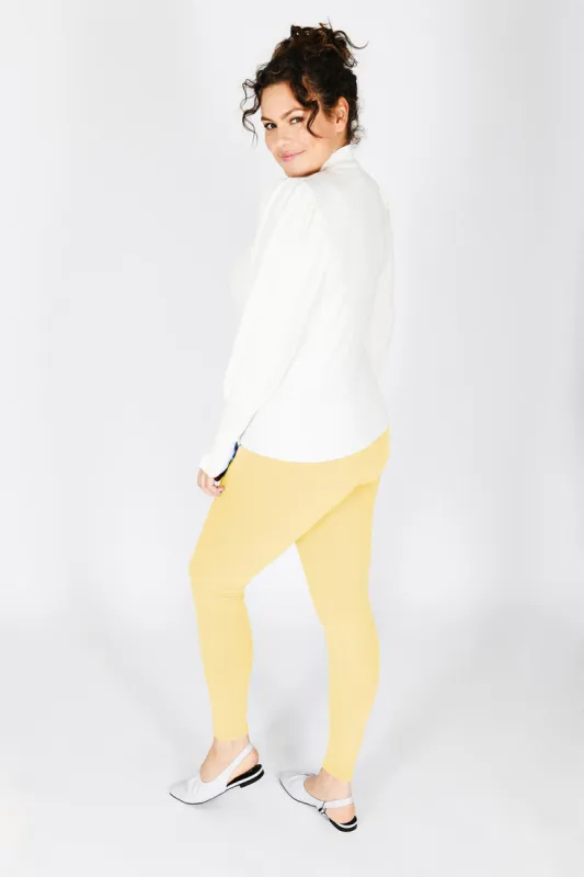 Curve Everyday High Waisted Leggings - Pastel Yellow sold by LOVALL