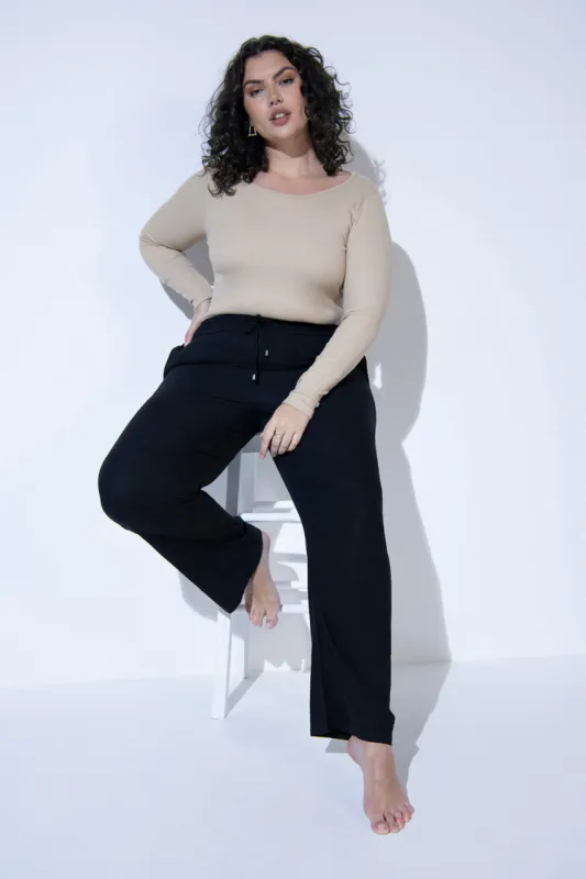 Curve Linen Trousers - Black sold by LOVALL
