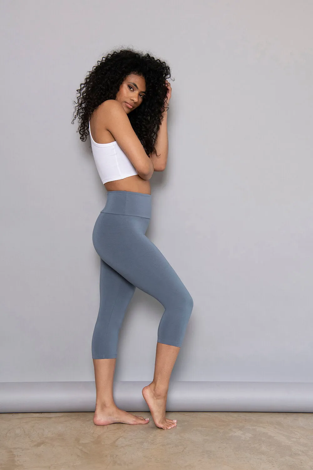 Capri Lightweight Leggings - Steel Blue sold by LOVALL product image thumbnail 2