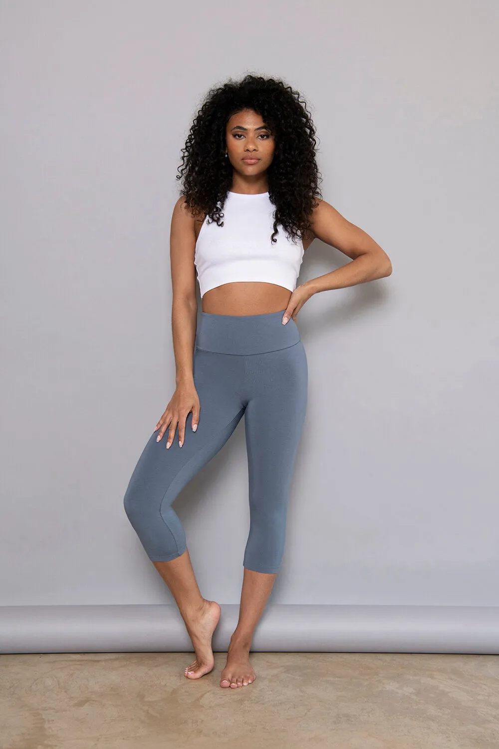 Capri Lightweight Leggings - Steel Blue sold by LOVALL