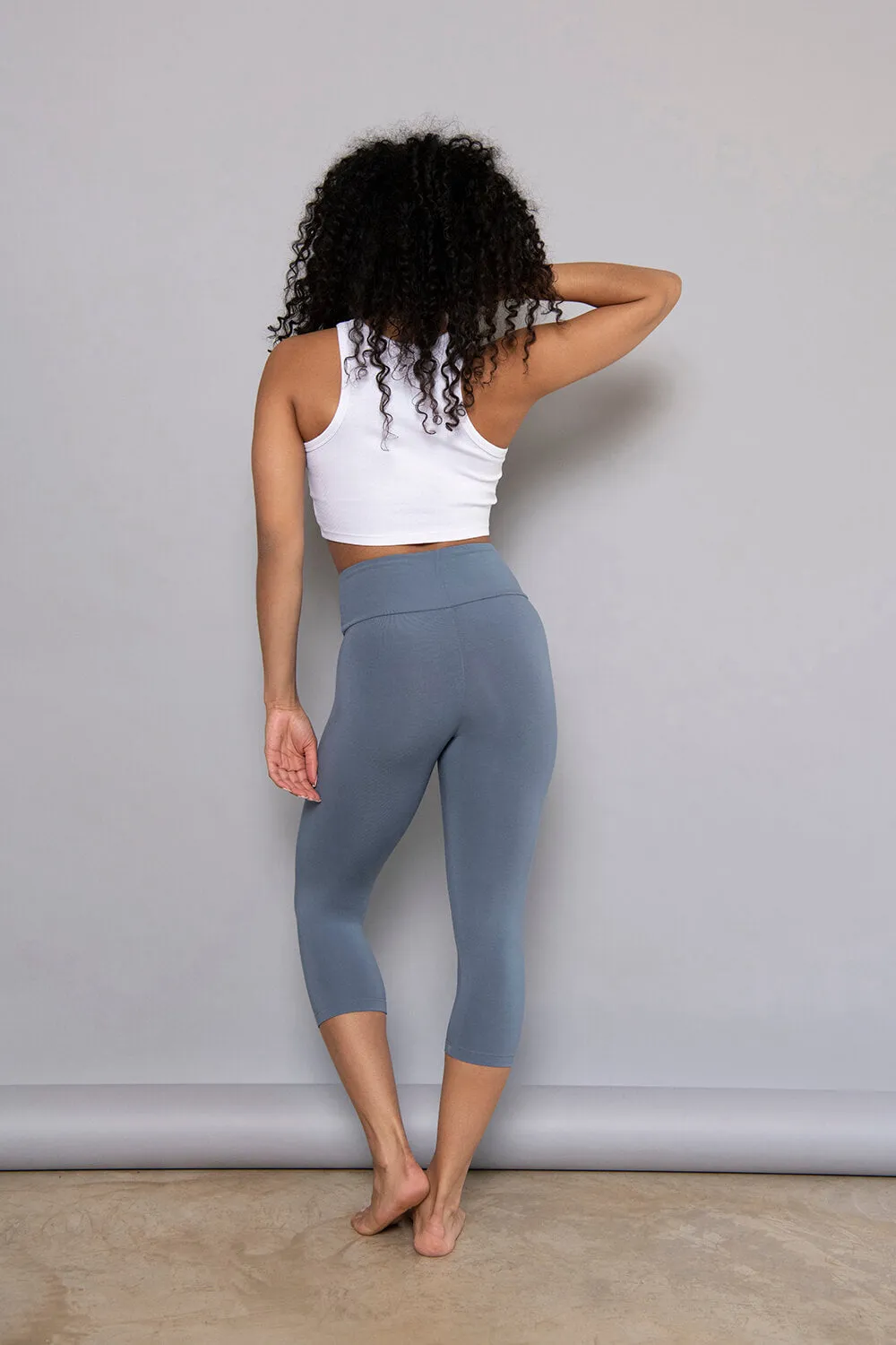 Capri Lightweight Leggings - Steel Blue sold by LOVALL product image thumbnail 4