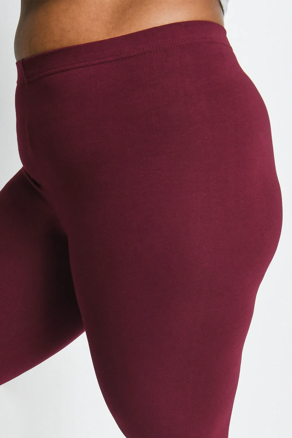 Curve Everyday Cropped Leggings - Burgundy sold by LOVALL product image thumbnail 4