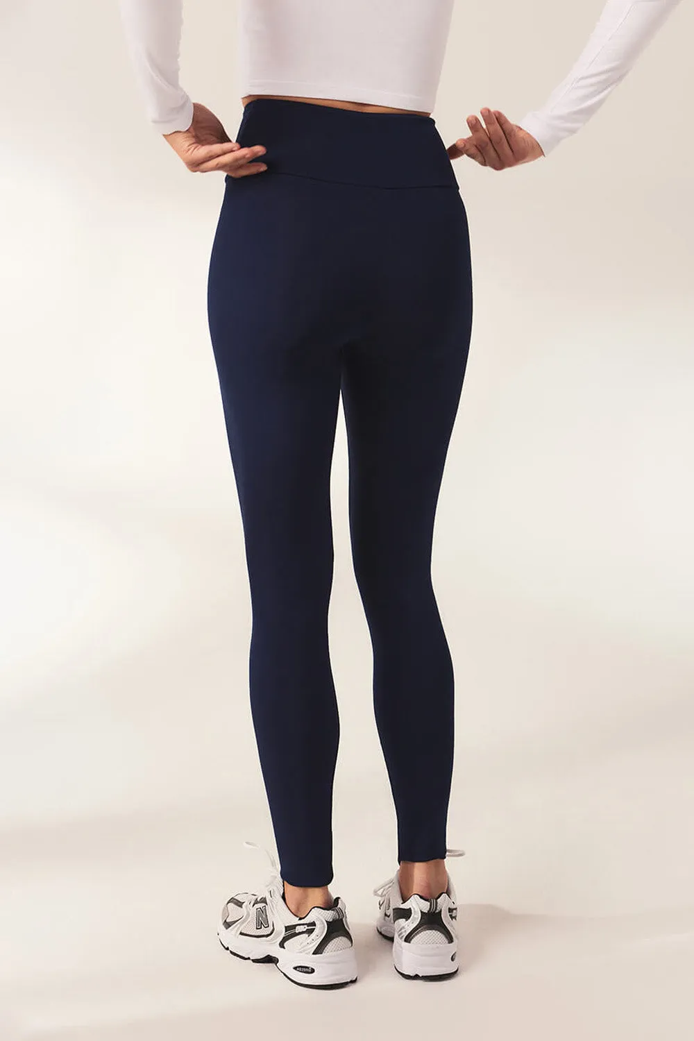 Lightweight Everyday High Waisted Leggings - Navy sold by LOVALL product image thumbnail 5
