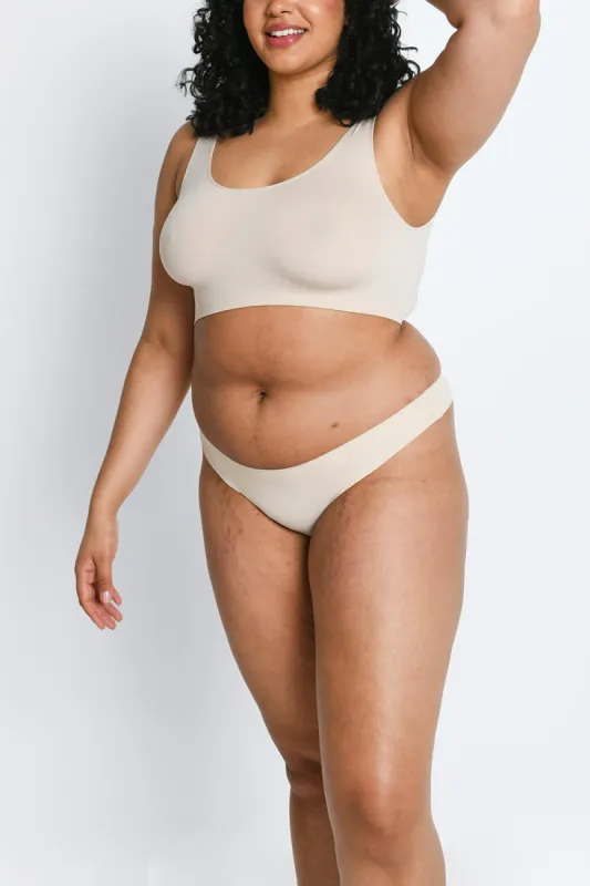 Curve Seamless Thongs 3 Pack - Beige sold by LOVALL