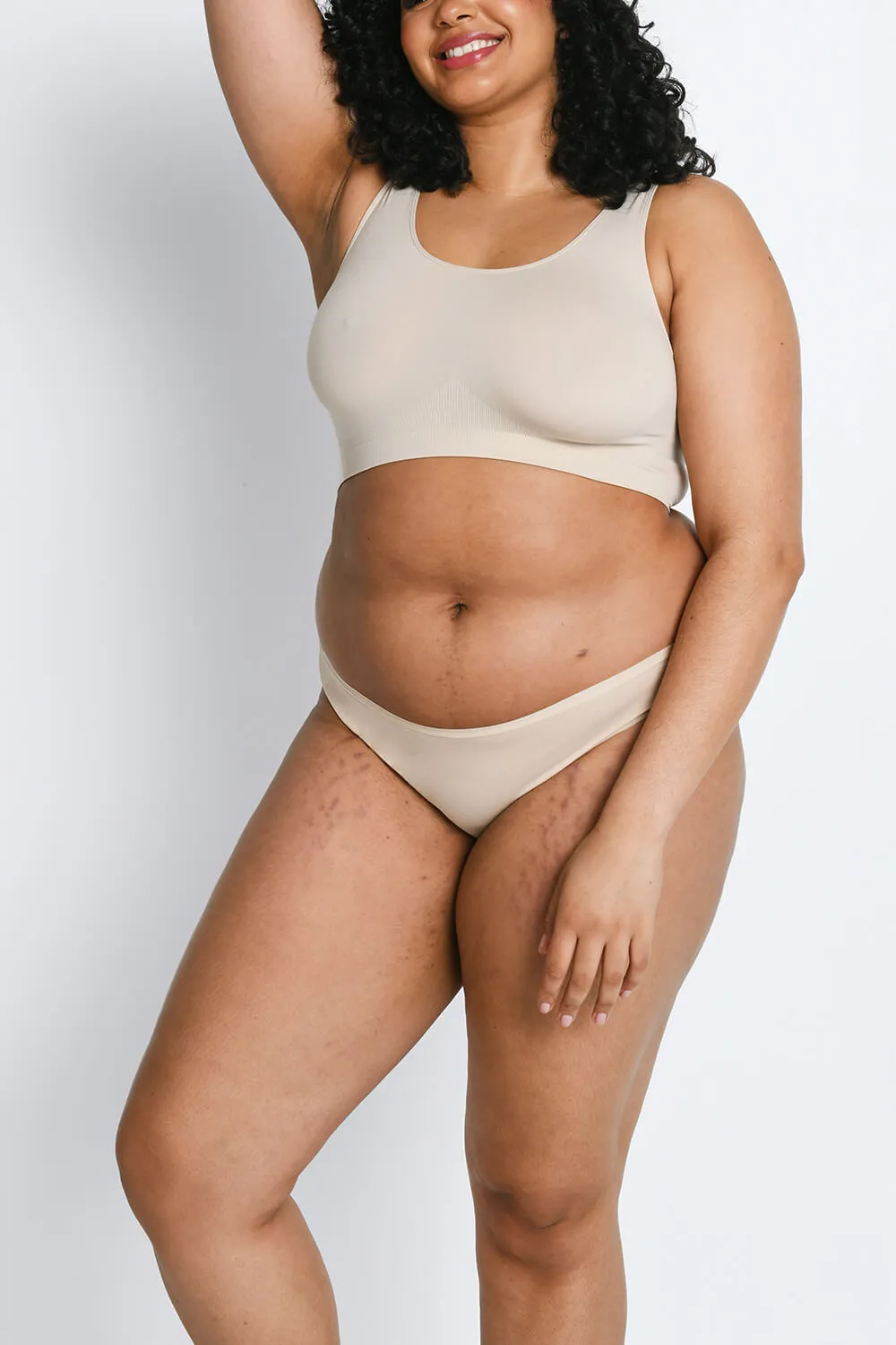 Curve Cotton Bikini Knickers 3 Pack - Beige sold by LOVALL