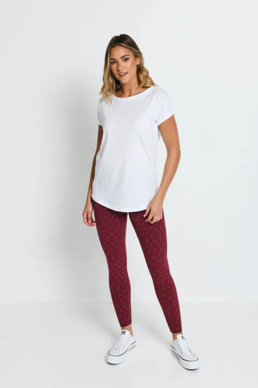Everyday High Waisted Leggings - Burgundy Animal Print sold by LOVALL