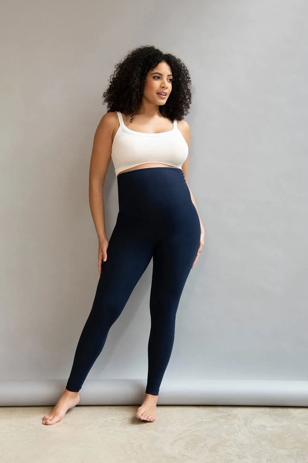 Maternity Lightweight Everyday Leggings - Navy sold by LOVALL product image thumbnail 2