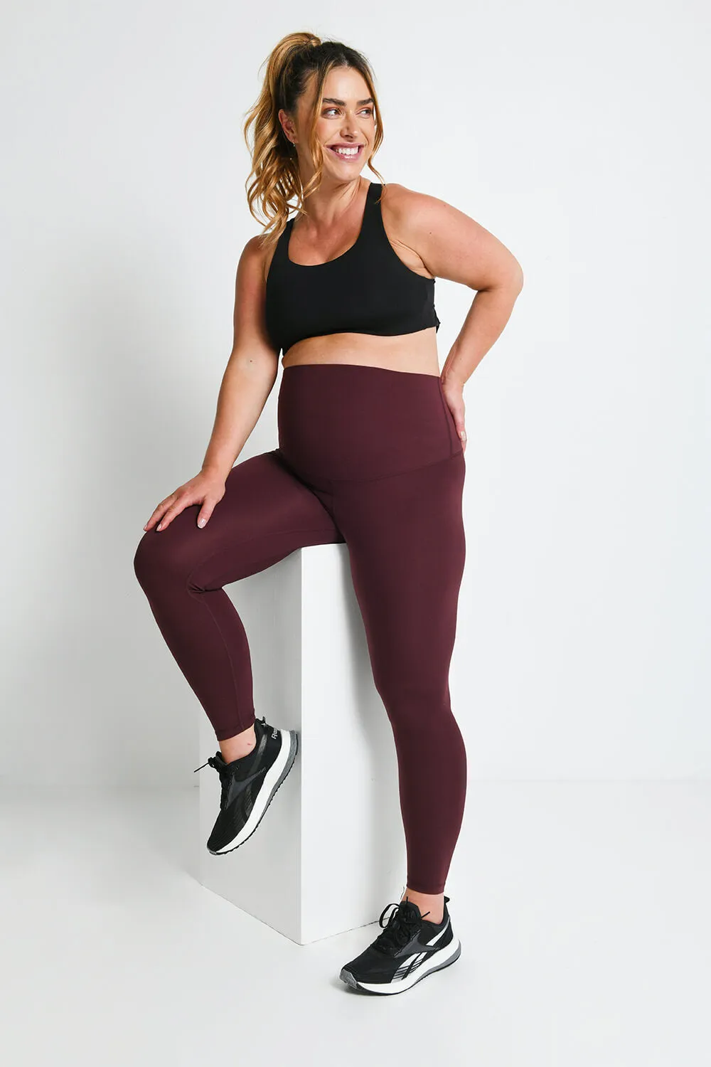 Maternity Revitalise 7/8 Leggings - Winter Berry sold by LOVALL product image thumbnail 5