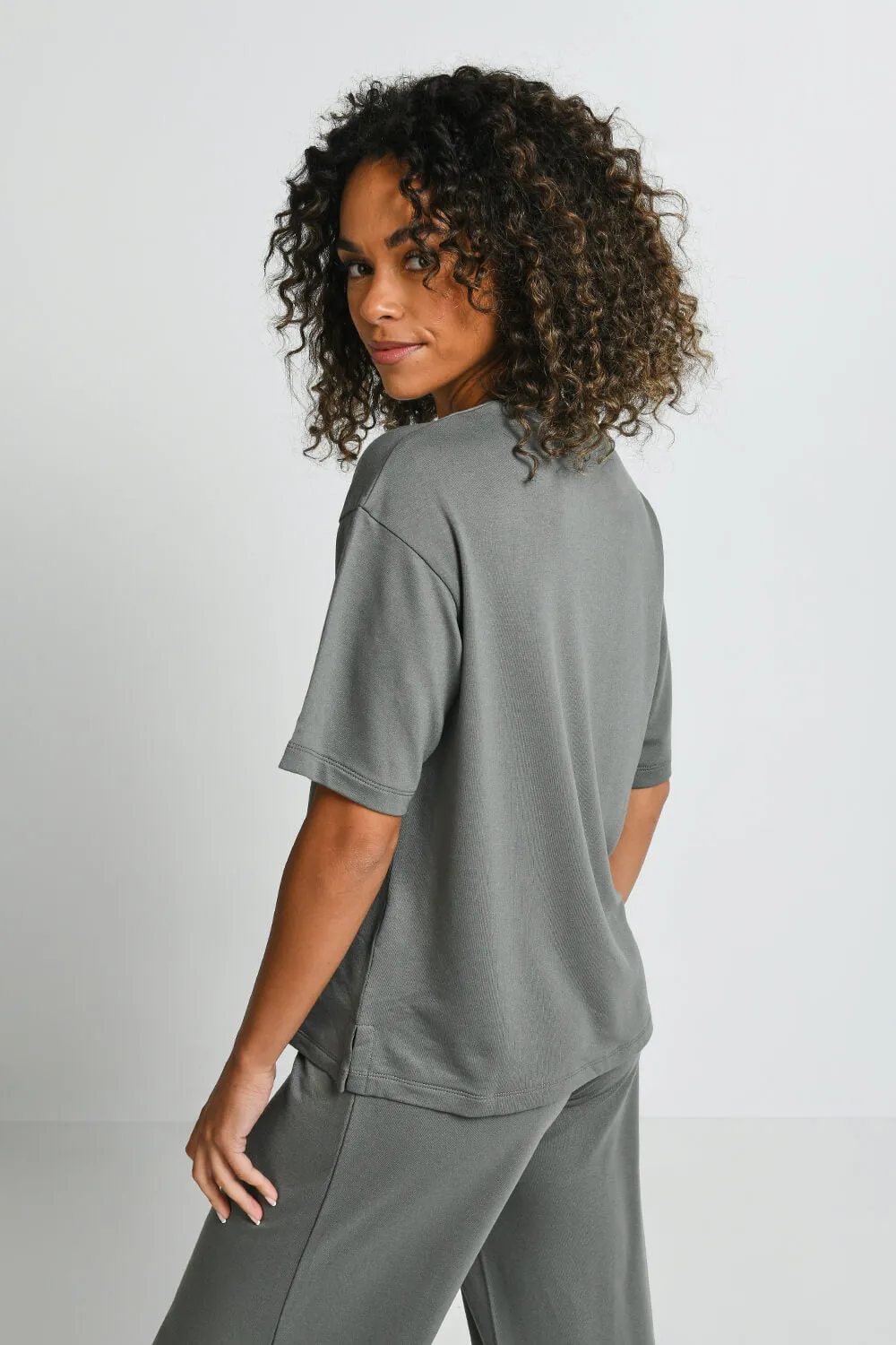 Soft Touch Wide Leg Lounge Set - Green sold by LOVALL product image thumbnail 2