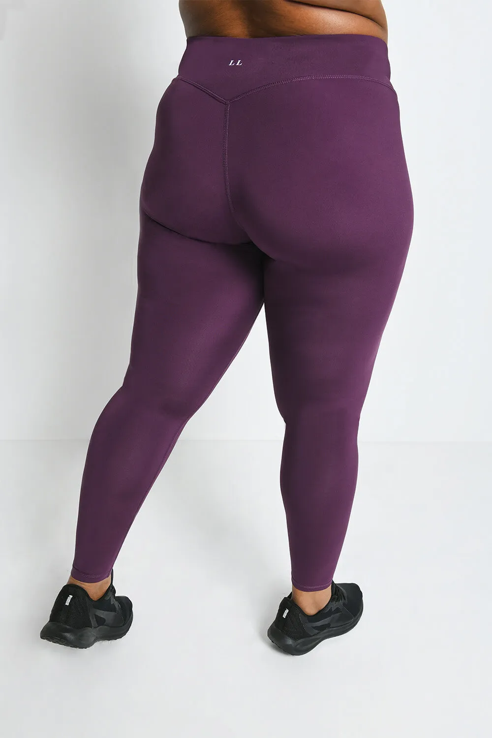 Curve Focus High Waisted Sports Leggings - Mulberry Plum sold by LOVALL product image thumbnail 3