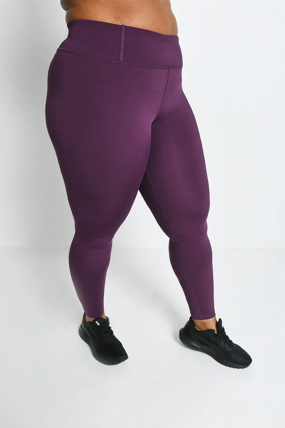 Curve Focus High Waisted Sports Leggings - Mulberry Plum sold by LOVALL product image thumbnail 2