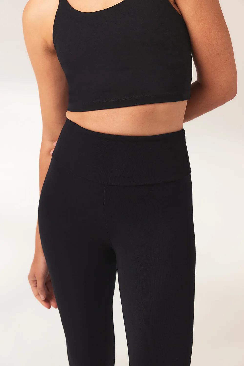 Cropped Lightweight Leggings - Black sold by LOVALL product image thumbnail 2