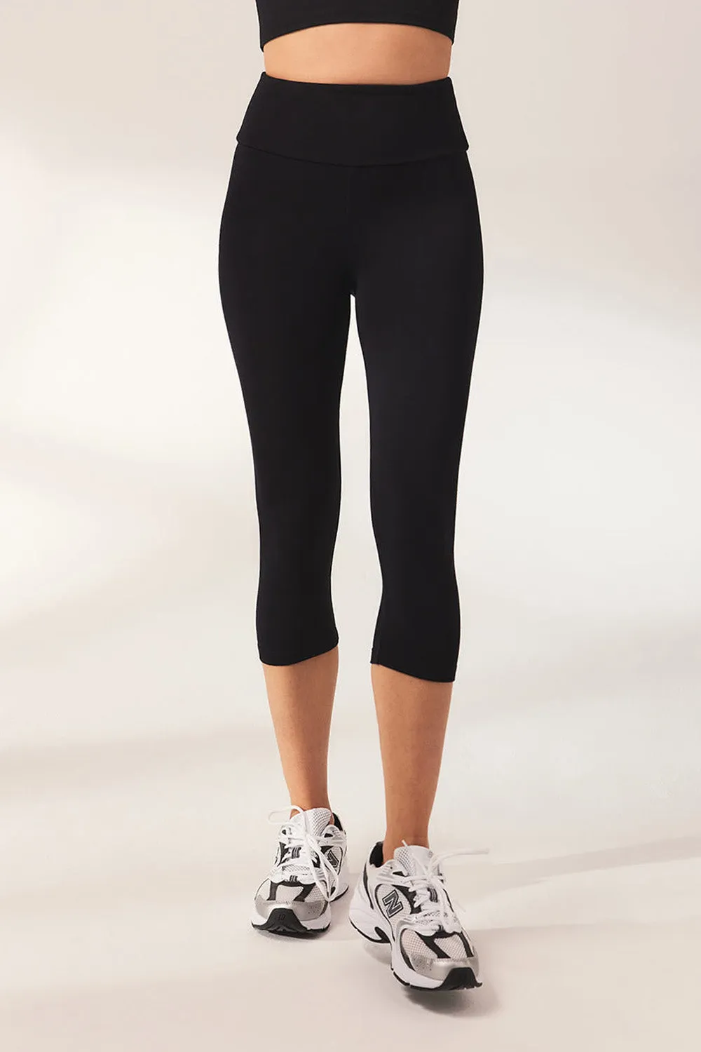 Cropped Lightweight Leggings - Black sold by LOVALL product image thumbnail 4