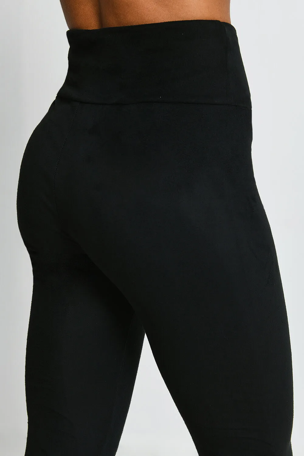 Suede Look Leggings - Black sold by LOVALL product image thumbnail 5