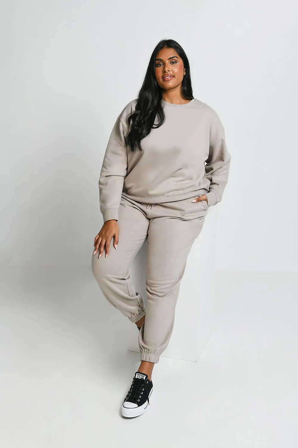 Curve Everyday Comfy Joggers - Oatmeal Beige sold by LOVALL product image thumbnail 5