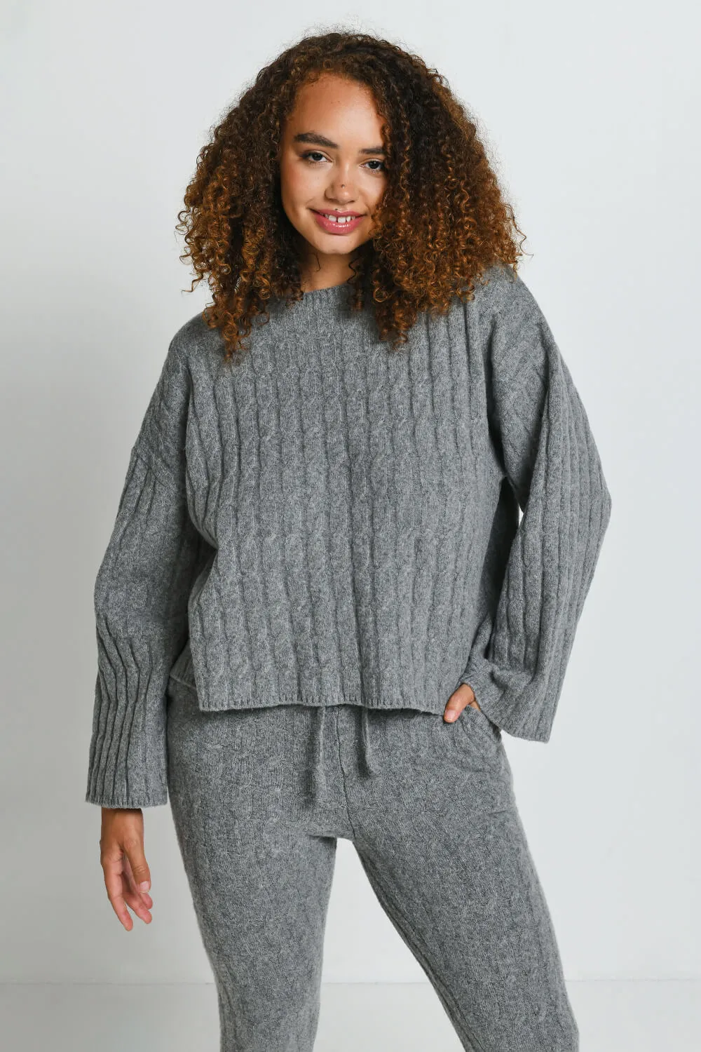 Cable Knit Jumper - Grey sold by LOVALL