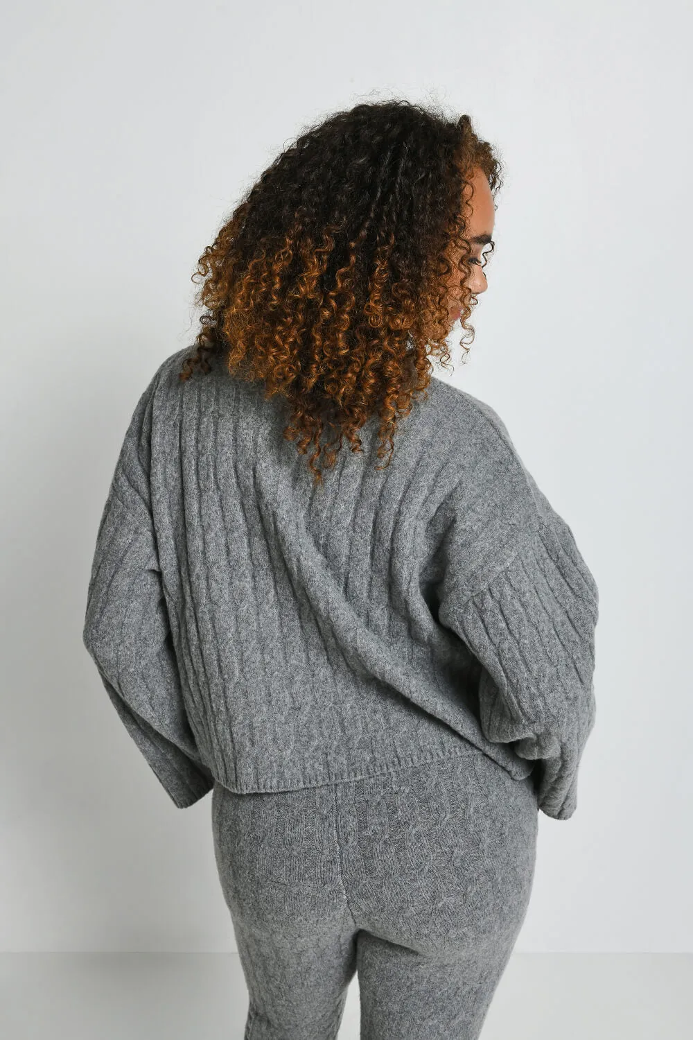 Cable Knit Jumper - Grey sold by LOVALL product image thumbnail 4