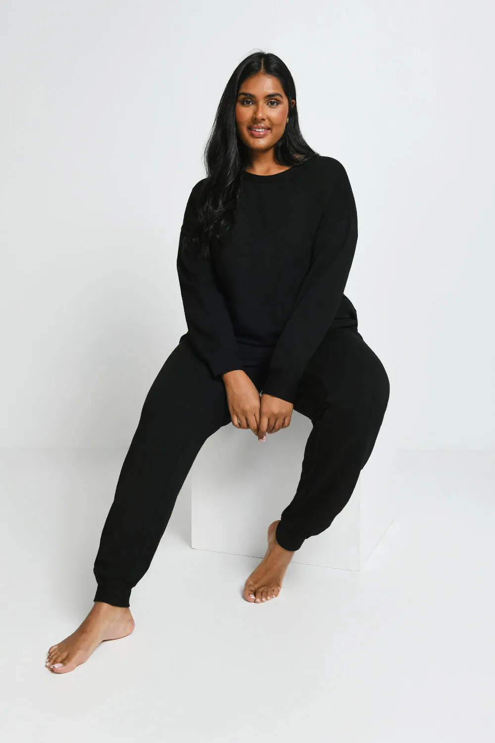 Curve Luxe Lounge Jogger - Black sold by LOVALL product image thumbnail 5