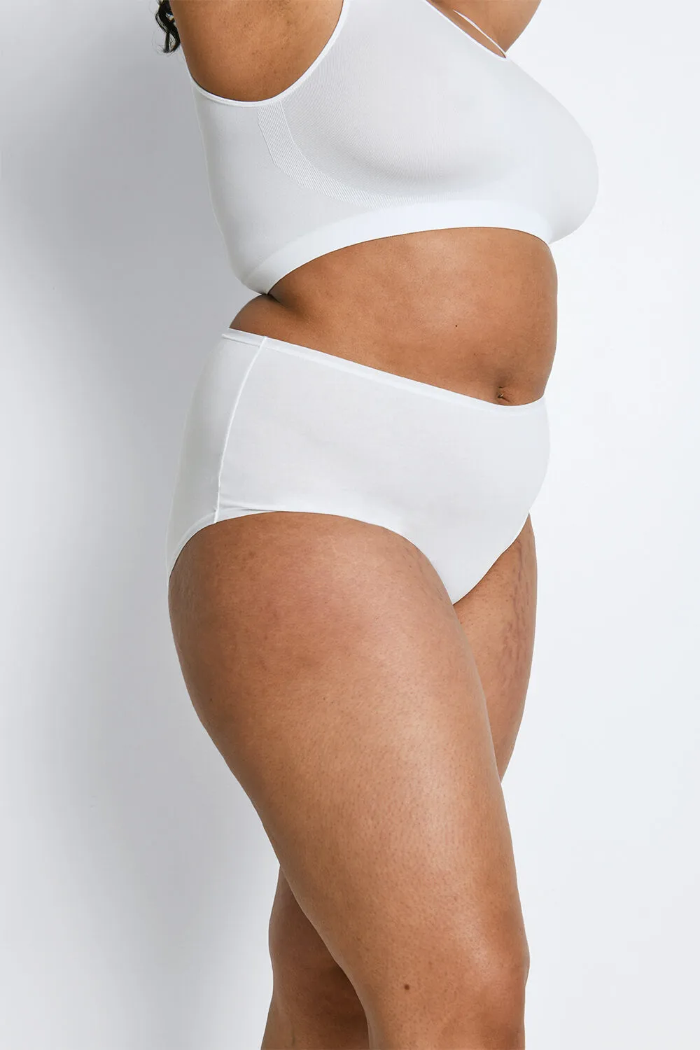 Curve High Rise Cotton Full Briefs 3 Pack - White sold by LOVALL product image thumbnail 3
