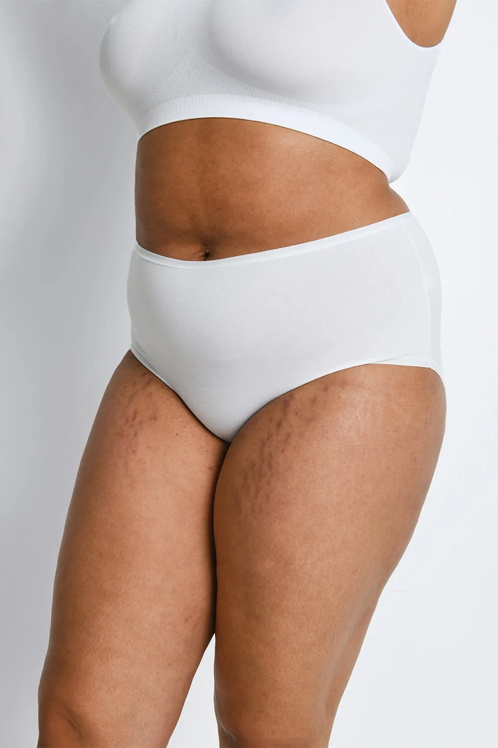 Curve High Rise Cotton Full Briefs 3 Pack - White sold by LOVALL product image thumbnail 2