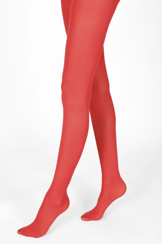 40 Denier Tights - Poppy Red sold by LOVALL