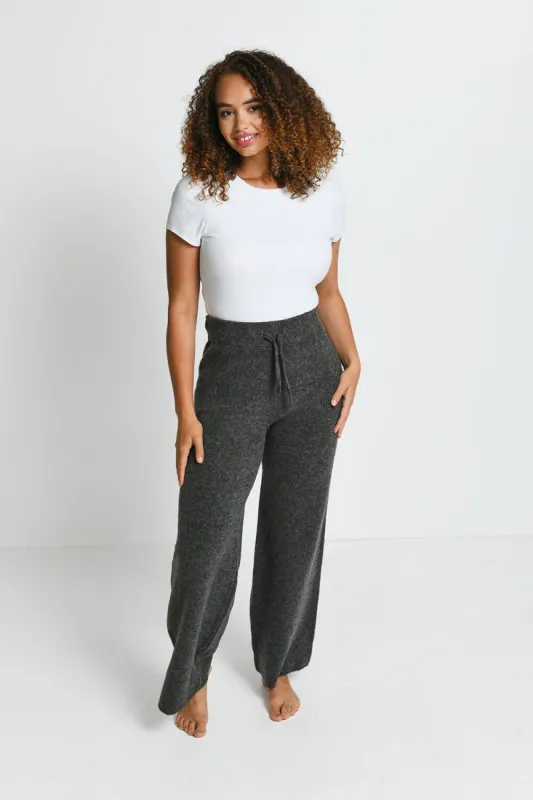 Knit Wide Leg Lounge Trousers - Grey sold by LOVALL