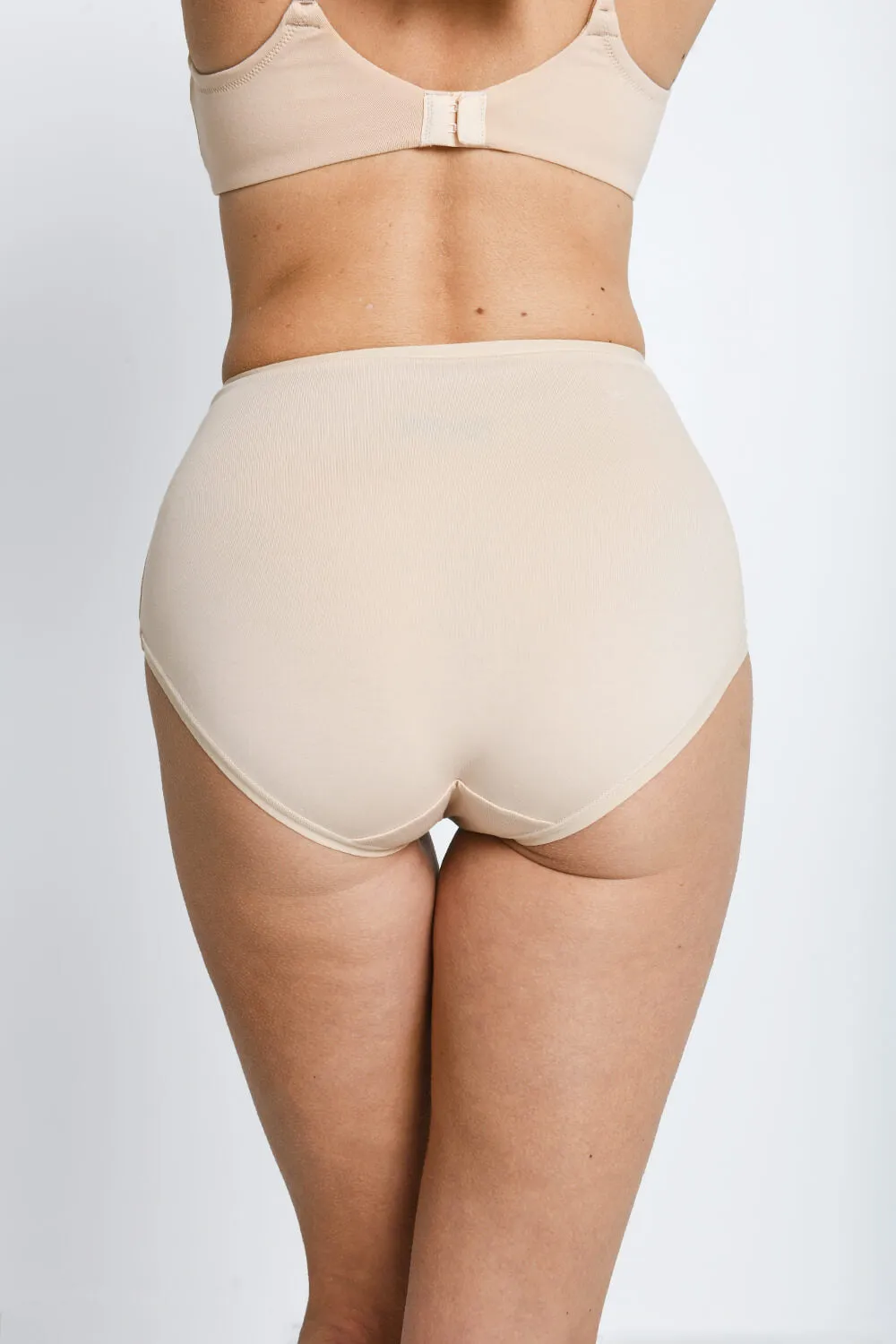 High Rise Cotton Full Briefs 3 Pack - Beige sold by LOVALL product image thumbnail 4