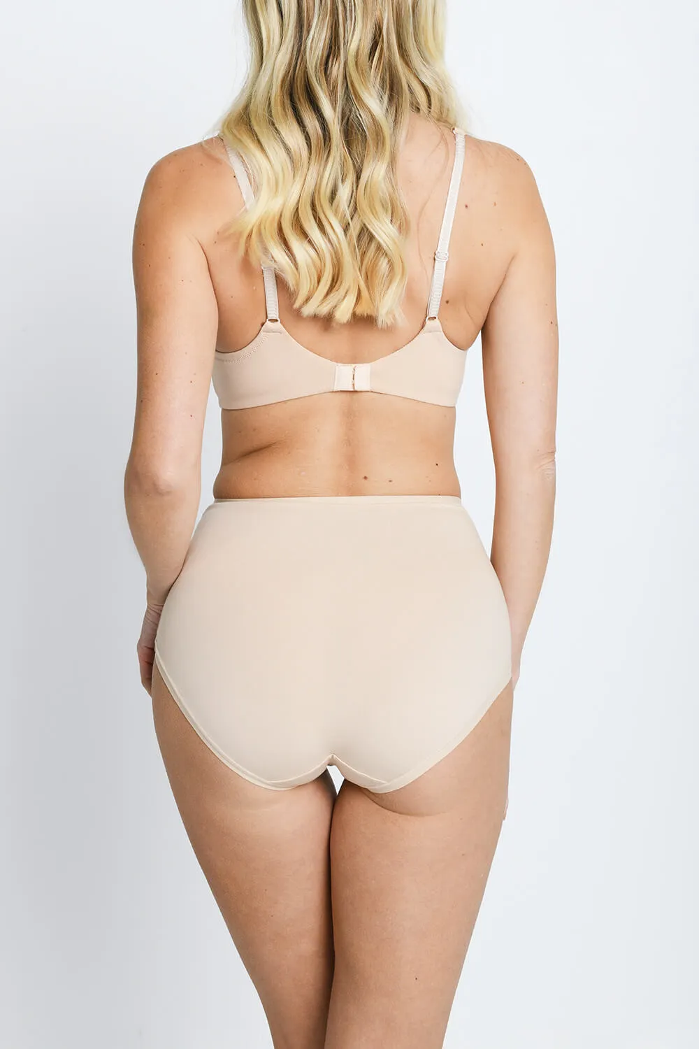 High Rise Cotton Full Briefs 3 Pack - Beige sold by LOVALL product image thumbnail 5