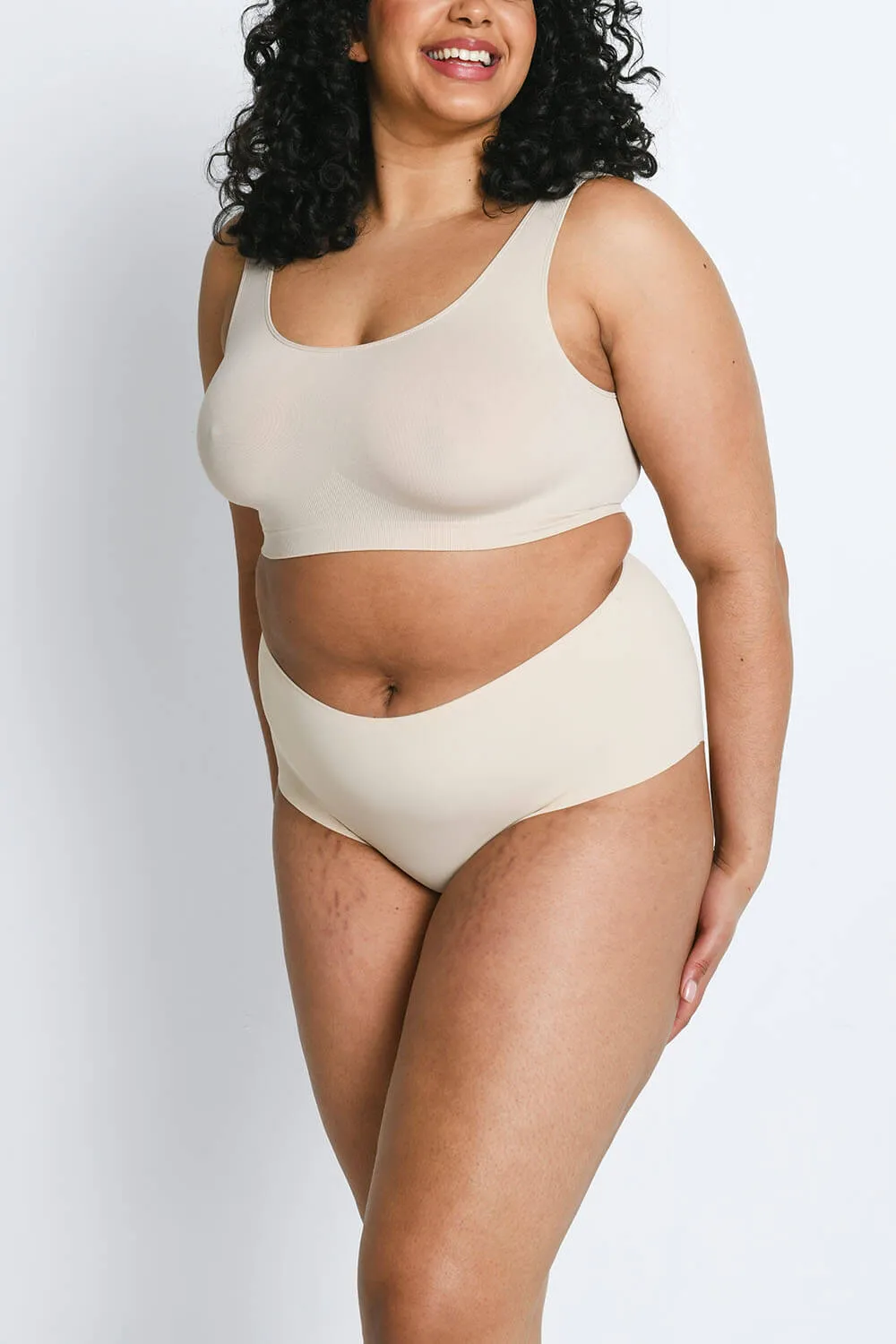 Curve High Rise Seamless Full Briefs 3 Pack - Beige sold by LOVALL