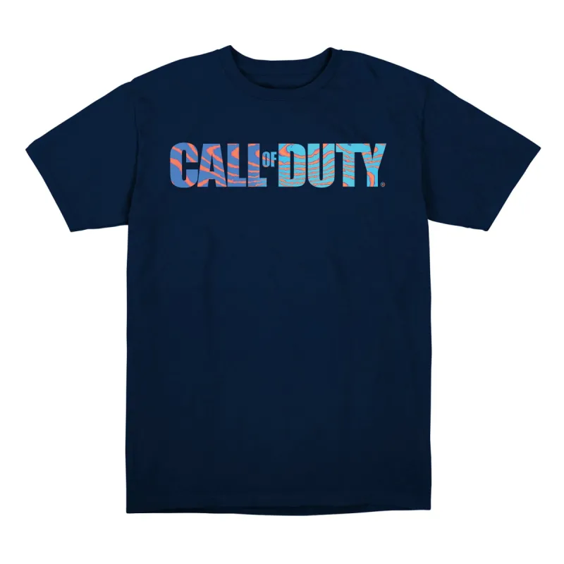 Call of Duty Damascus Camo Logo Blue T-Shirt sold by Call of Duty
