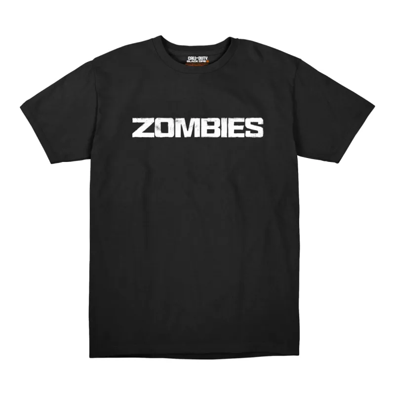 Call of Duty: Black Ops 6 Zombies White Logo Black T-Shirt sold by Call of Duty