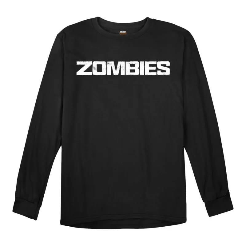 Call of Duty: Black Ops 6 Zombies White Logo Black Long Sleeve T-Shirt sold by Call of Duty