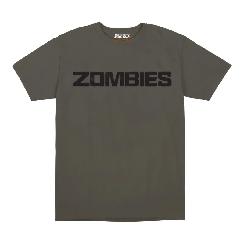 Call of Duty: Black Ops 6 Zombies Black Logo Grey T-Shirt sold by Call of Duty
