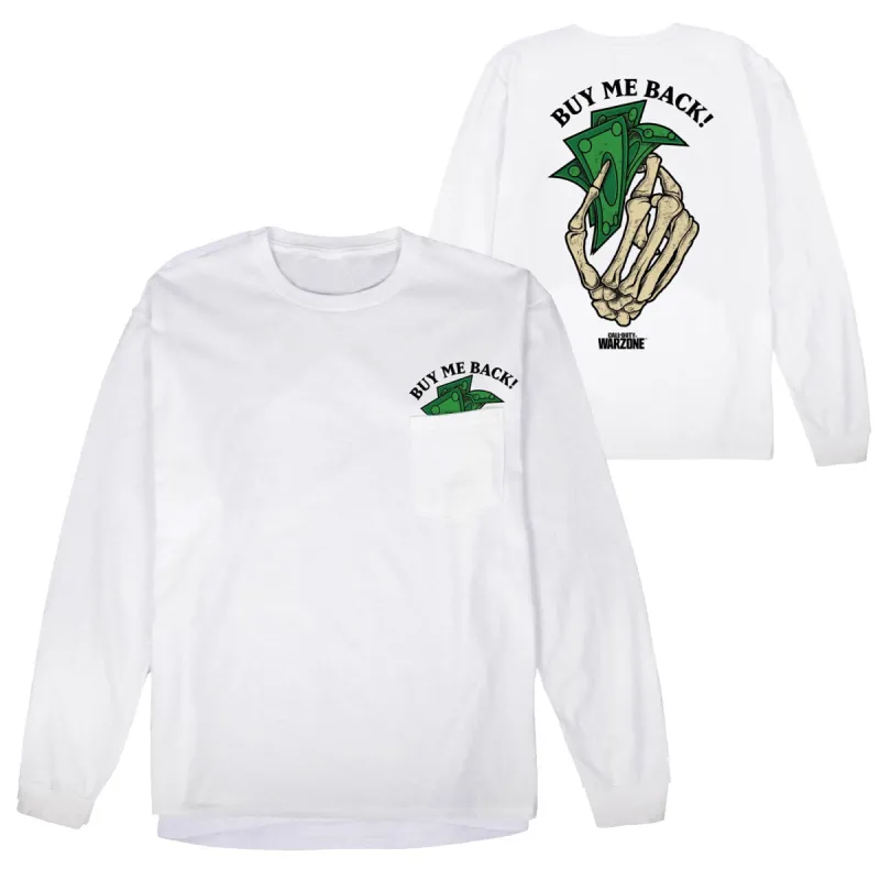 Call of Duty: Warzone Buy Me Back White Long Sleeve T-Shirt sold by Call of Duty