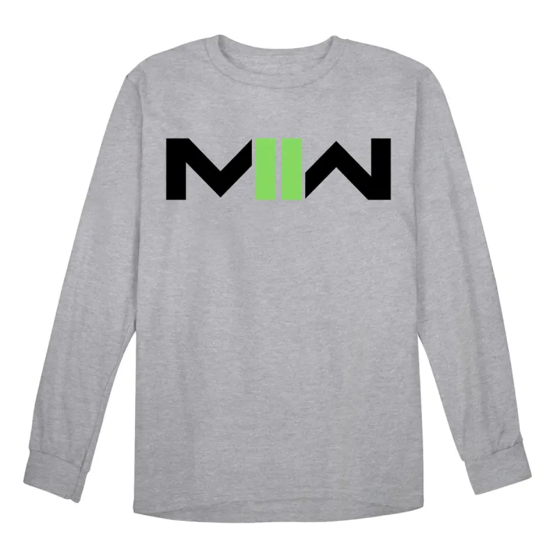 Call of Duty: Modern Warfare II Logo Ash Heather Long Sleeve T-Shirt sold by Call of Duty